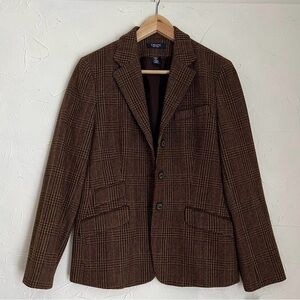 CHAPS WOOL BLEND PLAID BLAZER